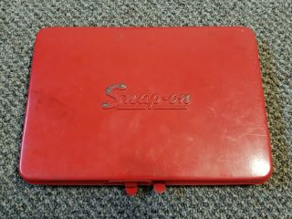 Vintage Snap - On Kra - 275 Metal 1/4 " Midget Utility Socket Storage Box Case Tool