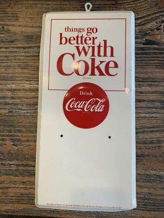 Vintage Coca Cola Metal Sign Calender Holder 1960’s
