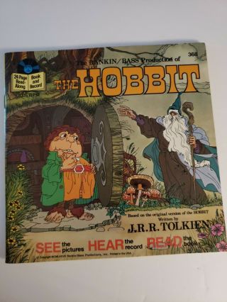 The Hobbit J.  R.  R.  Tolkien 33 1/3 Rpm Record 24 Page Book Walt Disney