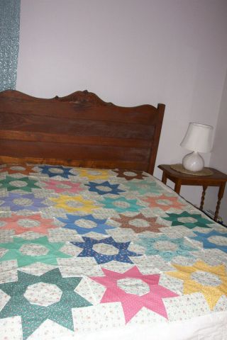Fab Vintage Quilt Blocks 35 Ea Plus 4 - 1/2 Yds Tiny Floral Print Quilt Fabric