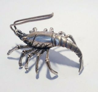 Vintage Solid Silver Italian made miniature of a Life Size Prawn Hallmarked 3
