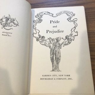 Vintage Pride And Prejudice Jane Austen 1945 1st Ed Robert Ball Color Illustr.