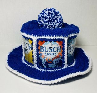 Handmade Crochet Busch Light Various Can Design Beer Can Hat Retro Party Cap