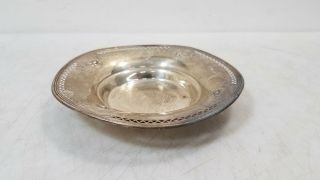 Vintage Gorham Sterling Silver.  925 Bowl W/openwork & Floral Design
