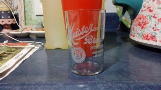Vintage Meister Brau Beer Etched Beer Glass Peter Hand Brewery Chicago Awesome