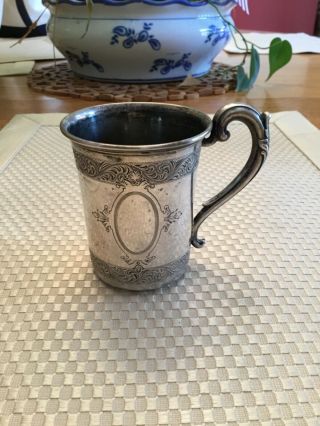 Antique Ornate 19th Century Silver (. 800) Child’s Cup,  89g