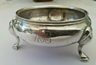 Antique Coin Silver Footed Salt Cellar Bowl 2 1/2  Stamped 40 Grams
