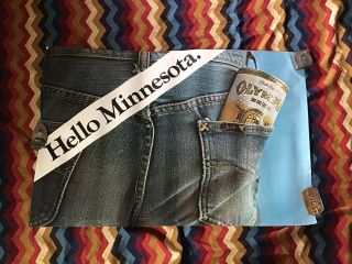Vintage Olympia Beer Poster “ Hello Minnesota”