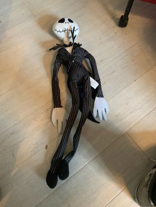Disney Nightmare Before Christmas Jack Skellington Bendable Plush Doll 27 "