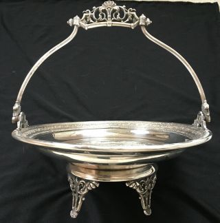Antique Silverplate Bridal Basket Or Compote - Eg Webster,  Bro (pattern 96)