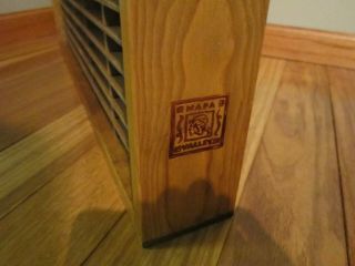 Vtg Napa Valley Box Company Wood 100 Cassette Tape Wall Storage Holder Rack Case 2