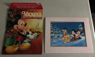 1999 Disney Store Lithograph Mickey’s Once Upon A Christmas 11” X 14”