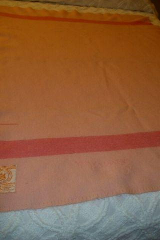 Vintage Pink Hudson Bay 1.  5 Point Wool Striped Blanket 38”x 54” England