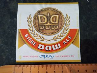 1 Beer Label - Dow Ale - Expo 67 - Dow Ltée - Montreal QuÉbec - Canada
