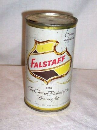 Antique Vintage Falstaff St Louis Mo Opened Empty Flat Top Beer Can