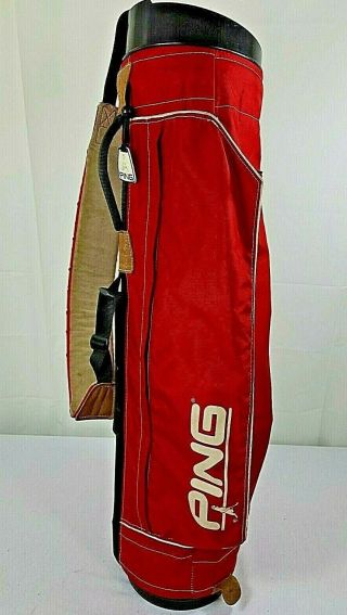 Vintage Ping Karsten Lite Sunday Carry Golf Bag Red