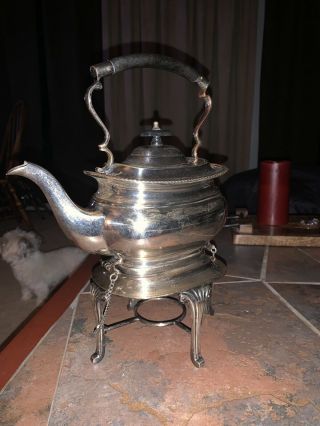 Vintage Ifs Israel Freeman & Sons Silver Plated Teapot With Buffet Stand