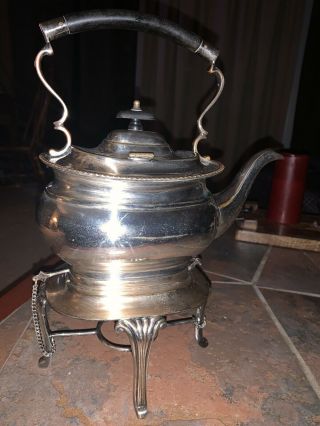 Vintage IFS Israel Freeman & Sons Silver Plated Teapot With Buffet Stand 3