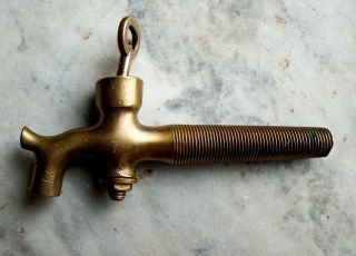 Antique Solid Brass Key Locking Wine Or Beer Keg Tap,  W/ Key Lock & Key