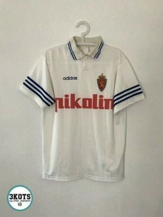 Real Zaragoza 1995/97 Adidas Home Football Shirt S Mens Vintage Soccer Jersey