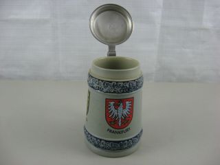Vintage Rein Zinn Heidelberg - Frankfurt - Wiesbaden Lidded Stein - West Germany 2