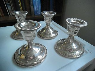 Sterling Silver Fisher Weighted Candle Holders (4)