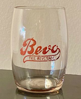 Vintage Antique Bevo The Beverage Red Etched Prohibition Glass By Anheuser - Busch