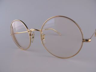 Vintage Algha 12kt Round Gold Filled Eyeglasses Frames Made In England