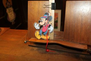 Vintage Disney Wooden Marionette Pull String Puppet Ornament Mickey Mouse