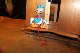 Vintage Disney Wooden Marionette Pull String Puppet Ornament Donald Duck 2