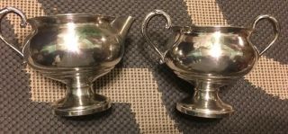 Fisher Sterling Silver Weighted Creamer And Sugar Bowl 703 From 1900 - 1940s