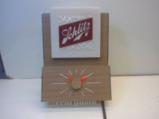 Vintage Schlitz Real Gusto Lighted Beer Sign With Clock/ Schlitz Brewing -