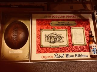 (vtg) 1960s Pabst Beer Sign “football’s Old - Time Greats” Rare Sign