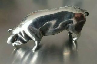 Vintage Solid Silver Italian Made Miniature Pig In 800/1000 Traces Of Hallmark