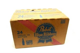 Vintage Pabst Blue Ribbon Pbr Cardboard Beer Box For Returnable Bottles