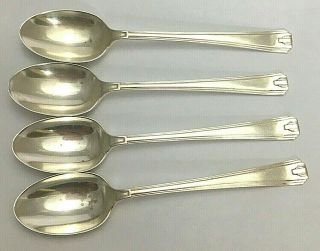 4 Vintage Art Deco Sterling Silver Tea Spoons 1935