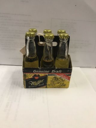 Miniature 6 Pack Of Miller Draft Bottles - 3” Tall Bottles