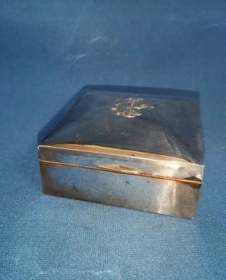 Hallmarked English Sterling Silver Covered Cigarette Box.  W.  J.  Myatt 1927