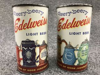 1960s Schoenhofen Edelweiss Cheery - Beery Light Beer 12oz Flat Top Steel Beer Can