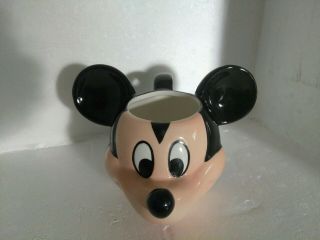 Vintage Disney Mickey Mouse Face Head Ceramic Cup 3D by APPLAUSE Model 33567 1 2
