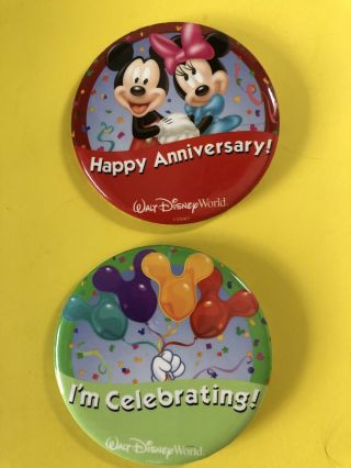 Walt Disney World Pins Buttons I’m Celebrating And Happy Anniversary