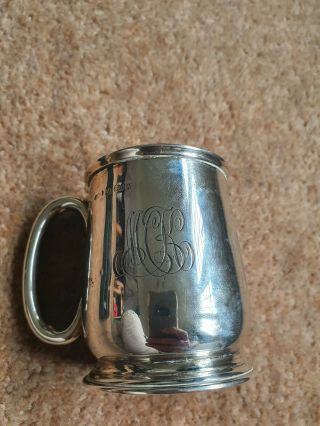 Antique Solid Silver Christening Mug Birmingham 1921 67g Scrap Or Keep