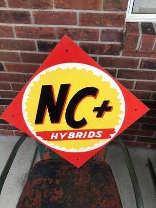 Vintage Nc,  Hybrids Seed Corn 18 " Advertising Dealer Sign Nos