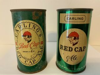 Red Cap Ale (2) Flat Tops 1950 Cleveland Oh & 1954 Belleville Ill