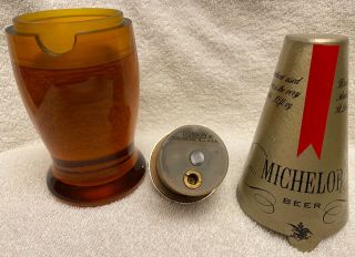 Vintage Ronson Budweiser Michelob Beer Bottle Lighter NOS MCM Table Lighter 3