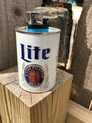 Vintage Miller Lite Light Beer Can Lighter Holder (w/orig Packaging) Made In Usa