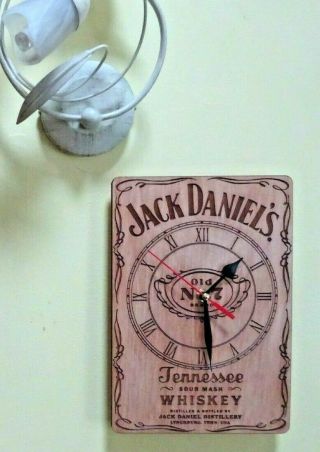 Jack Daniels Bottle Wall Clock engraved on wood A4 size man cave gift item 3