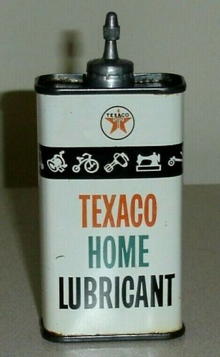 Vintage Texaco Lead Top Home Lubricant 4 Oz Oil Can - Handy Household Oiler Tin