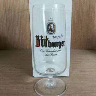 Bitburger,  " Bitte Ein Bit " German Beer Stemmed Glass,  0.  4 Liter