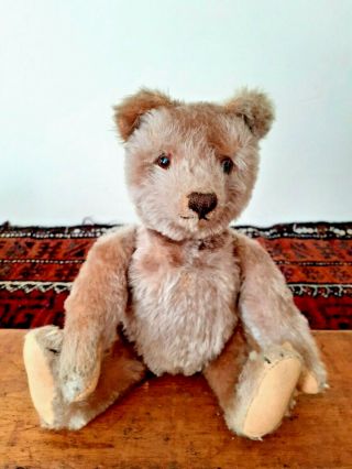 Old Vintage Antique Steiff Caramel Mohair 1950s Teddy Bear Soft Toy 11 " Tall